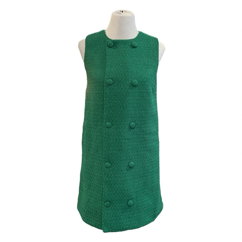 Pomander Place Emerald Green Tweed Bianca Dress Women’s Medium Tuckernuck - Picture 9 of 15
